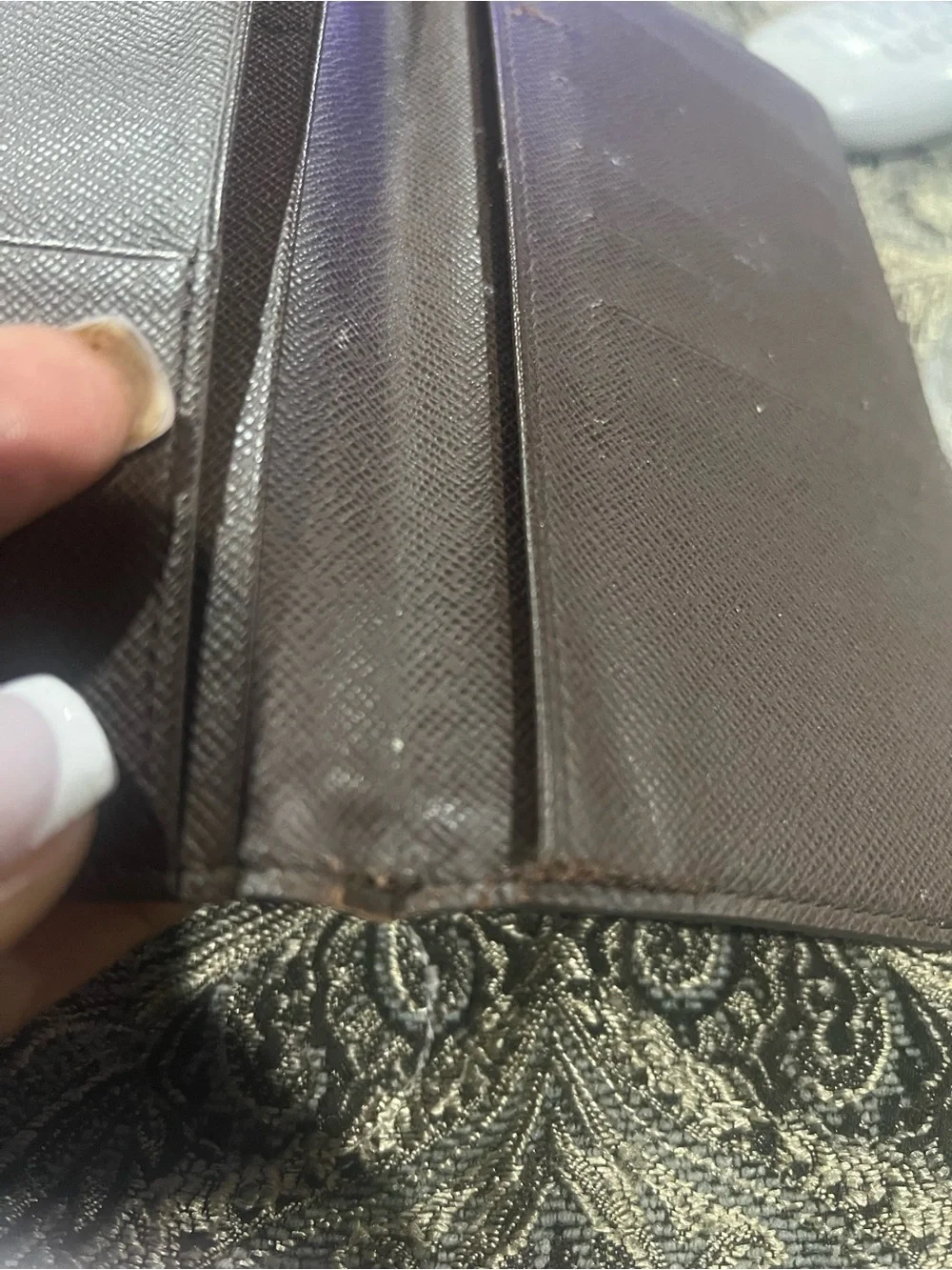Louis Vuitton Brown Damier Ebene Checkered Long Wallet